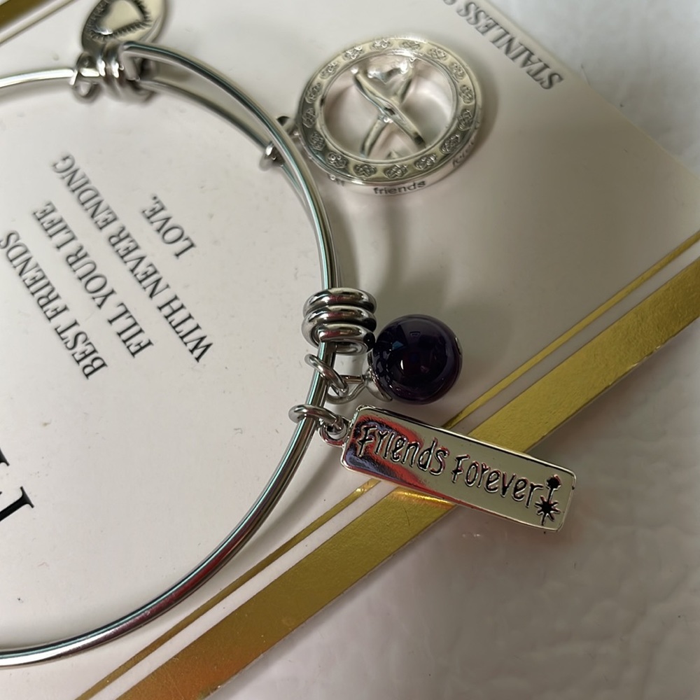 Friends Forever Bracelet. Stainless Steel. New With Tags. - Picture 3 of 7
